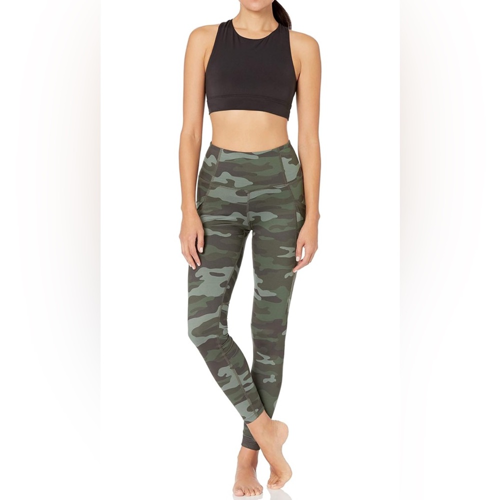 Core 10 Camo High-Waist Leggings | Green Pocket Yoga Pants Size Small
